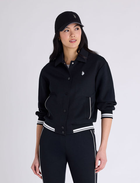 WHITE LABEL COLLAR SNAP BOMBER JACKET - U.S. Polo Assn.