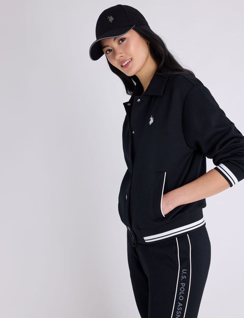 WHITE LABEL COLLAR SNAP BOMBER JACKET - U.S. Polo Assn.