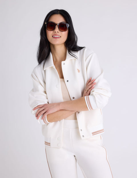 WHITE LABEL COLLAR SNAP BOMBER JACKET - U.S. Polo Assn.