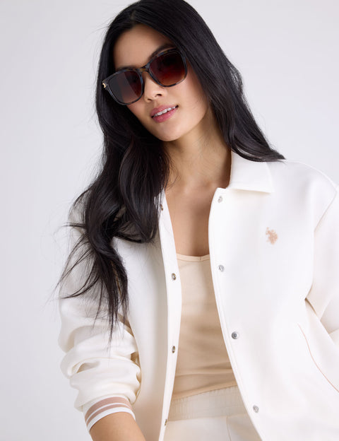 WHITE LABEL COLLAR SNAP BOMBER JACKET - U.S. Polo Assn.