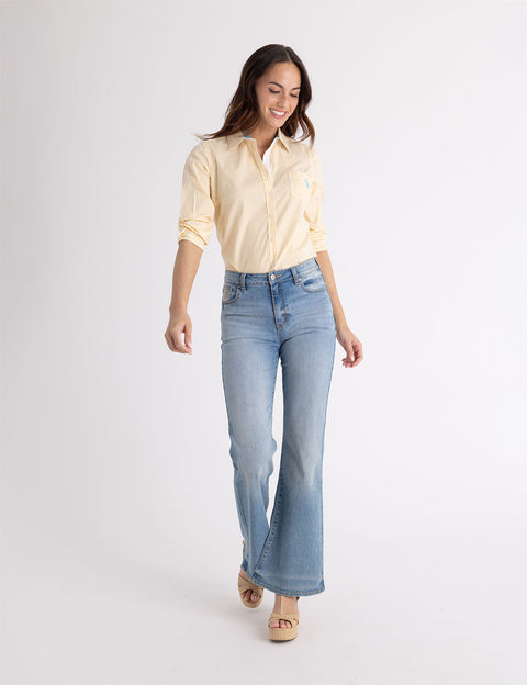 STRIPED POPLIN LONG SLEEVE SHIRT - U.S. Polo Assn.