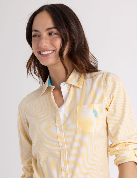STRIPED POPLIN LONG SLEEVE SHIRT - U.S. Polo Assn.
