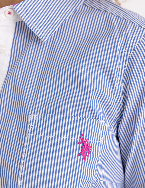 STRIPED POPLIN LONG SLEEVE SHIRT - U.S. Polo Assn.