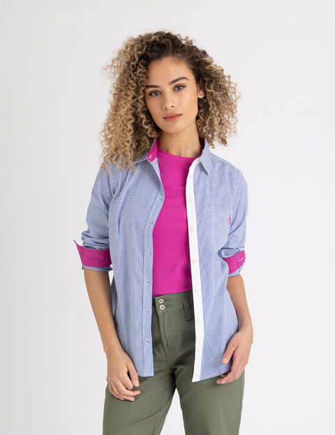 STRIPED POPLIN LONG SLEEVE SHIRT - U.S. Polo Assn.