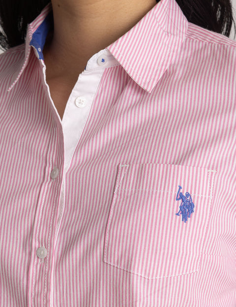 STRIPED POPLIN LONG SLEEVE SHIRT - U.S. Polo Assn.
