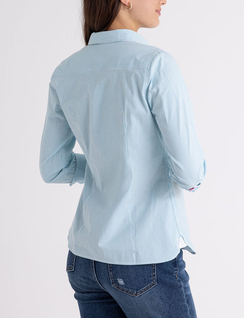 STRIPED POPLIN LONG SLEEVE SHIRT - U.S. Polo Assn.