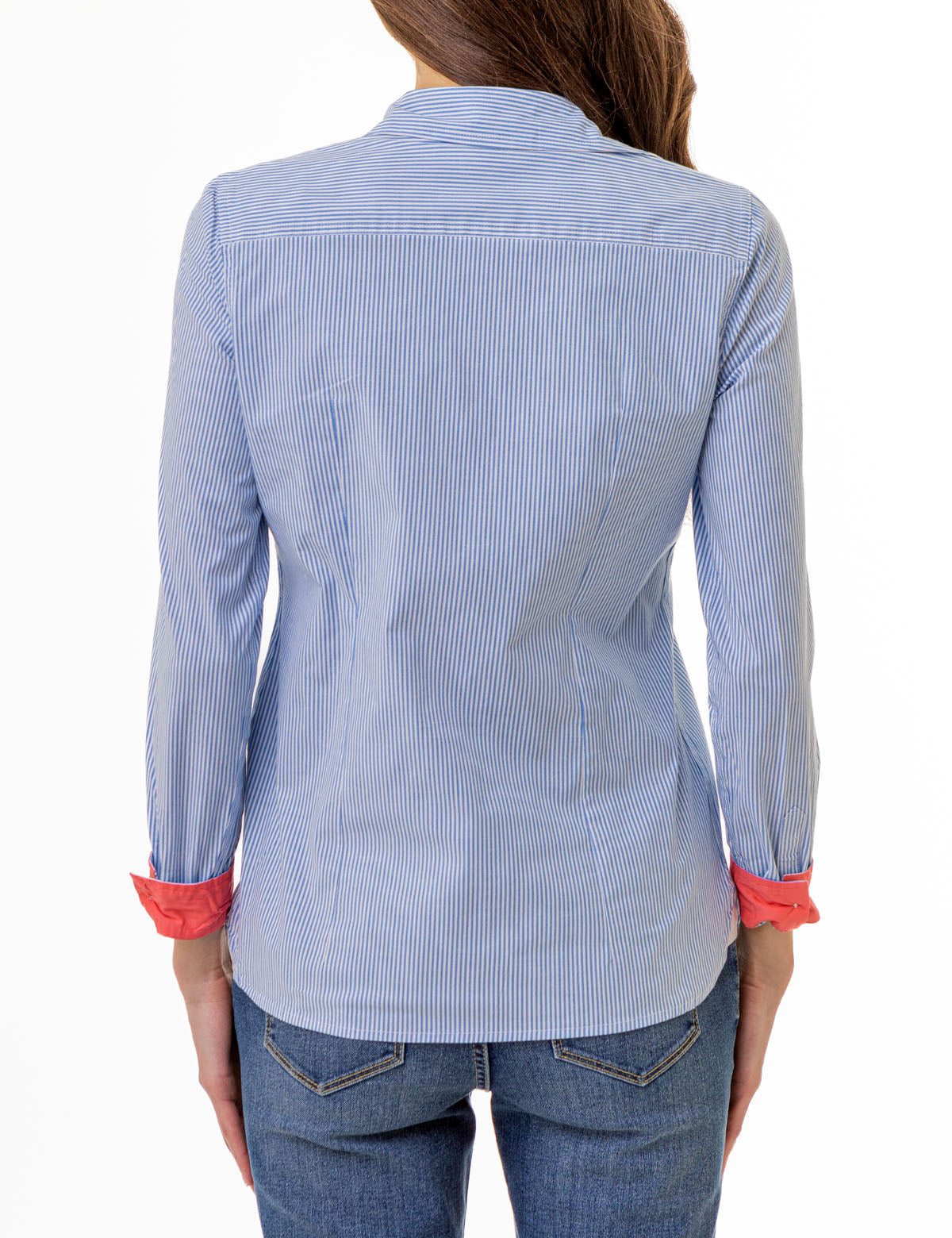 Poplin Double Stripe Roll-Up Sleeve Shirt main image 0