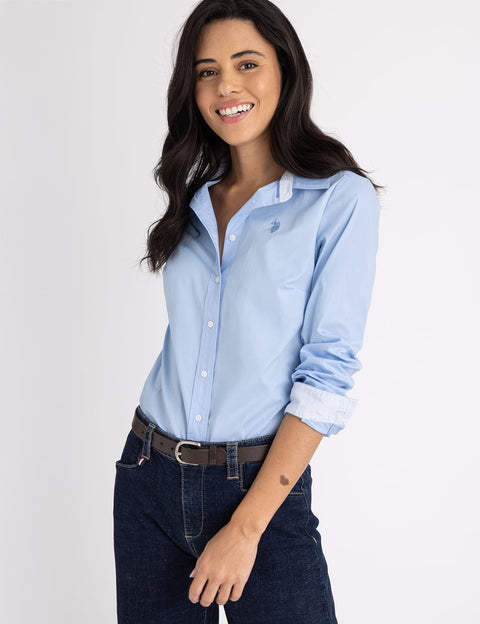 SOLID STRETCH POPLIN SHIRT - U.S. Polo Assn.