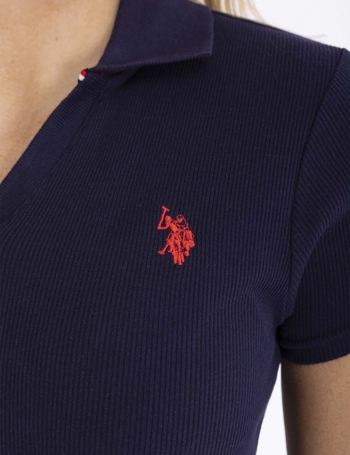 SPLIT NECK RIBBED POLO SHIRT– U.S. Polo Assn.