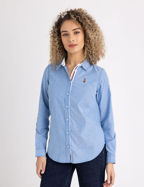 LONG SLEEVE SOLID STRETCH OXFORD SHIRT - U.S. Polo Assn.