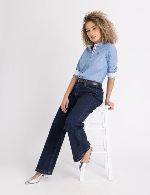 LONG SLEEVE SOLID STRETCH OXFORD SHIRT - U.S. Polo Assn.