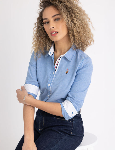 LONG SLEEVE SOLID STRETCH OXFORD SHIRT - U.S. Polo Assn.