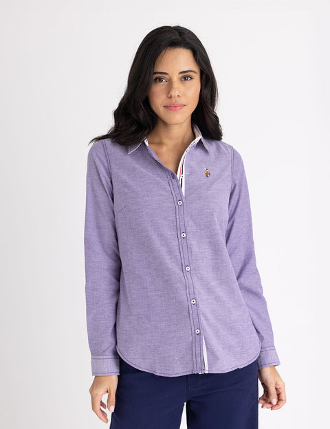 LONG SLEEVE SOLID STRETCH OXFORD SHIRT - U.S. Polo Assn.