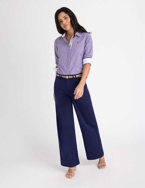 LONG SLEEVE SOLID STRETCH OXFORD SHIRT - U.S. Polo Assn.