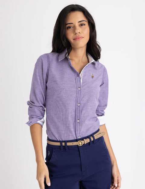 LONG SLEEVE SOLID STRETCH OXFORD SHIRT - U.S. Polo Assn.