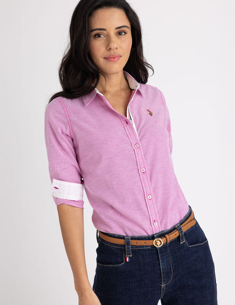 LONG SLEEVE SOLID STRETCH OXFORD SHIRT - U.S. Polo Assn.