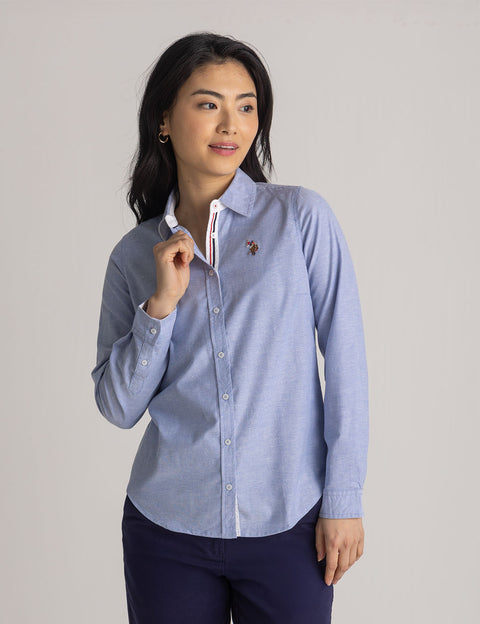 LONG SLEEVE SOLID STRETCH OXFORD SHIRT - U.S. Polo Assn.