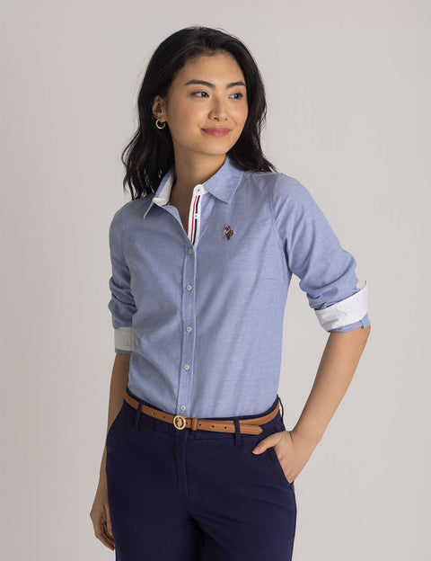 LONG SLEEVE SOLID STRETCH OXFORD SHIRT - U.S. Polo Assn.