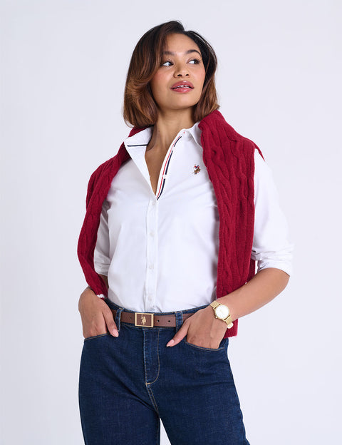 LONG SLEEVE SOLID STRETCH OXFORD SHIRT - U.S. Polo Assn.