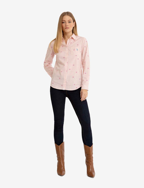 DITSY PRINT LONG SLEEVE POPLIN SHIRT - U.S. Polo Assn.