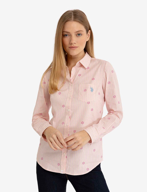 DITSY PRINT LONG SLEEVE POPLIN SHIRT - U.S. Polo Assn.