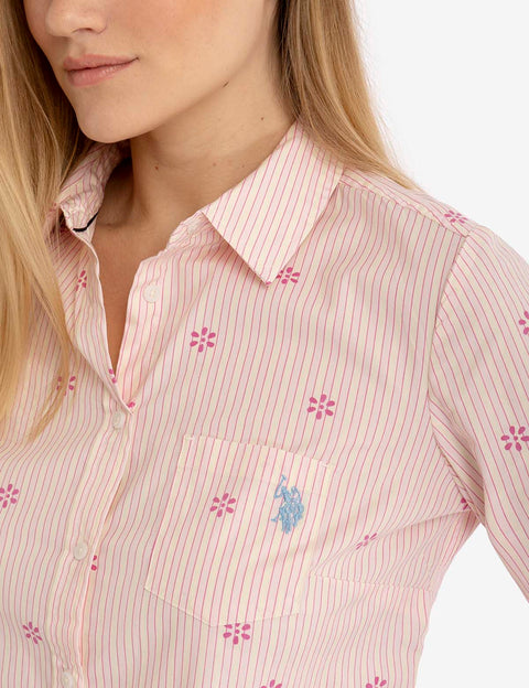 DITSY PRINT LONG SLEEVE POPLIN SHIRT - U.S. Polo Assn.