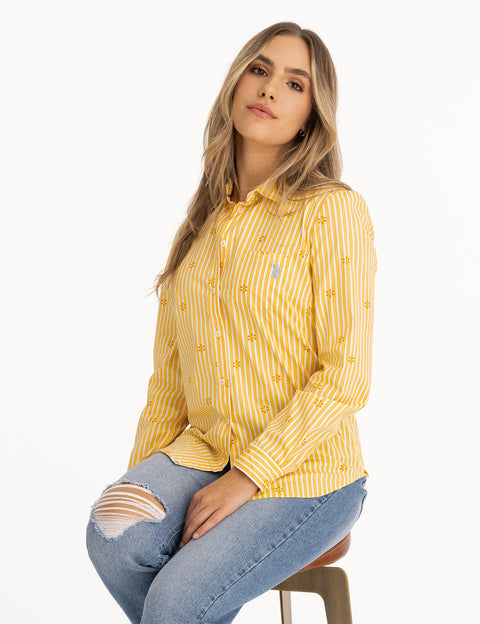 DITSY PRINT LONG SLEEVE POPLIN SHIRT - U.S. Polo Assn.