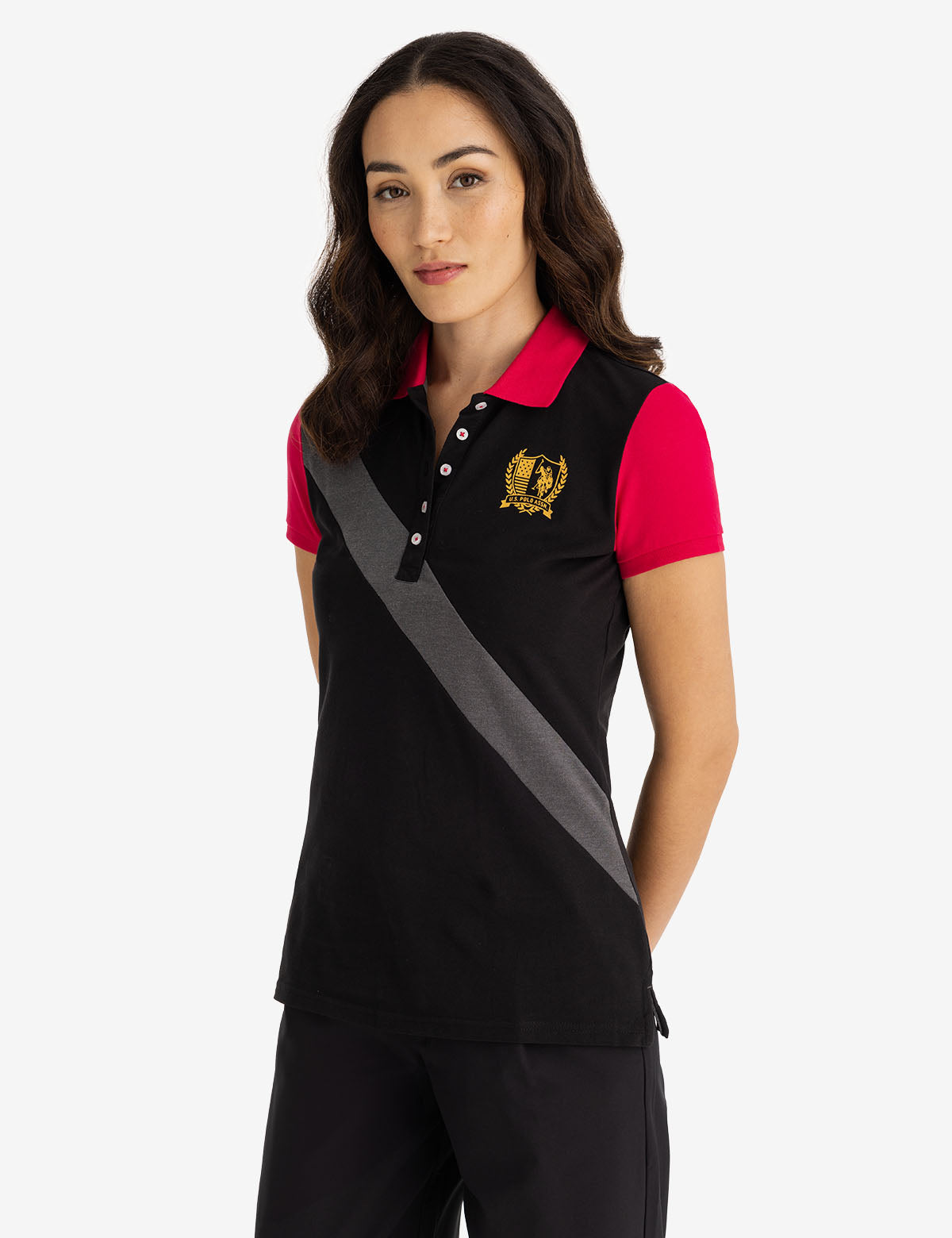 Crimson Star Crest Sleeve Polo