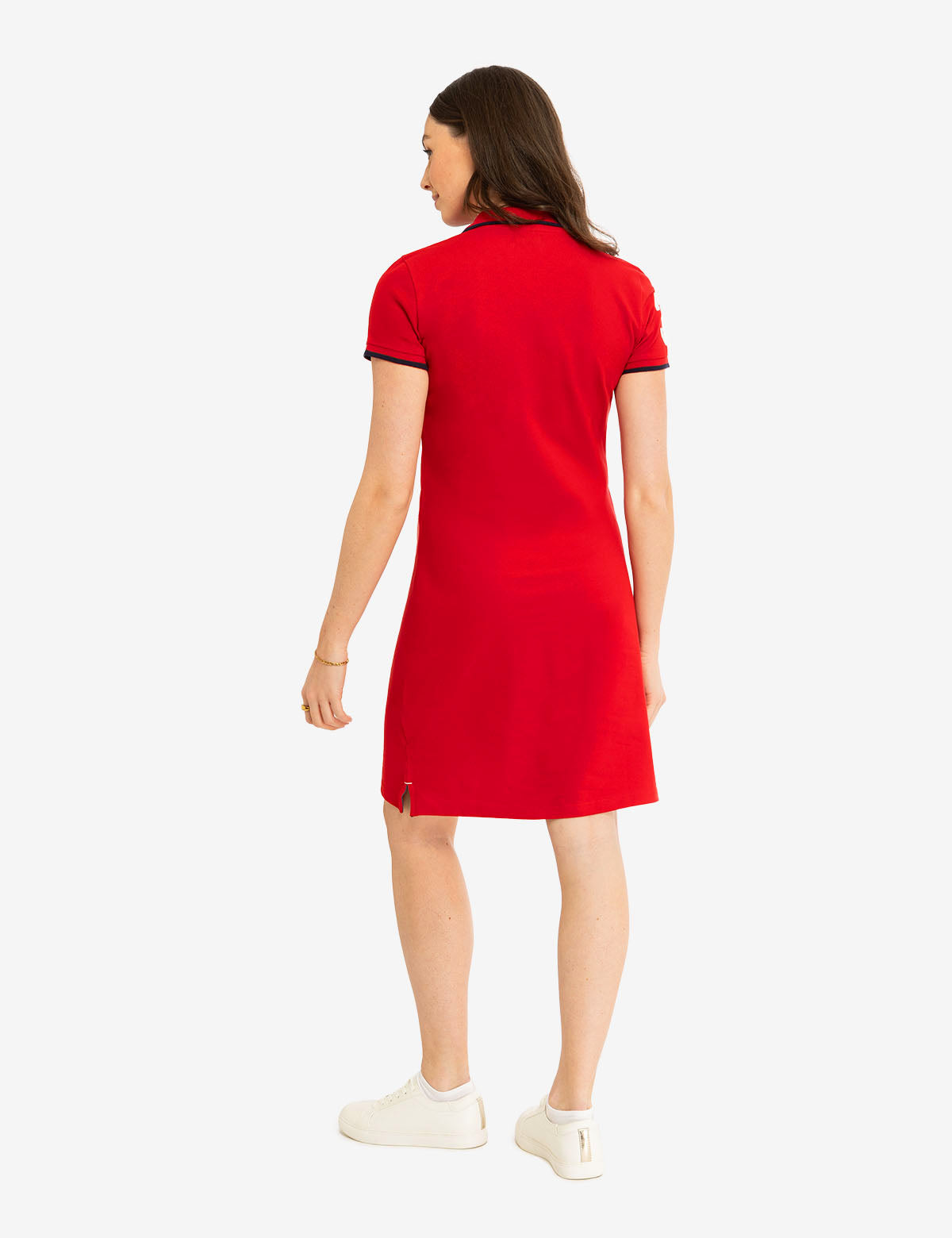 3/4 sleeve single layer polo dress