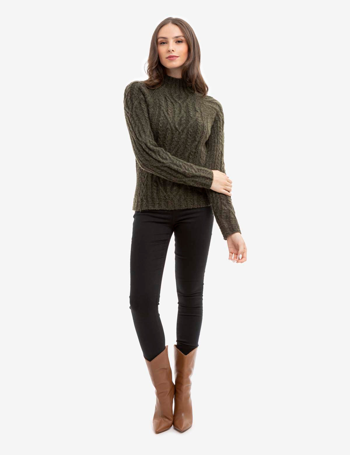 Thickened PU Leather Mock Two-Piece Stand Collar Sweatshirt