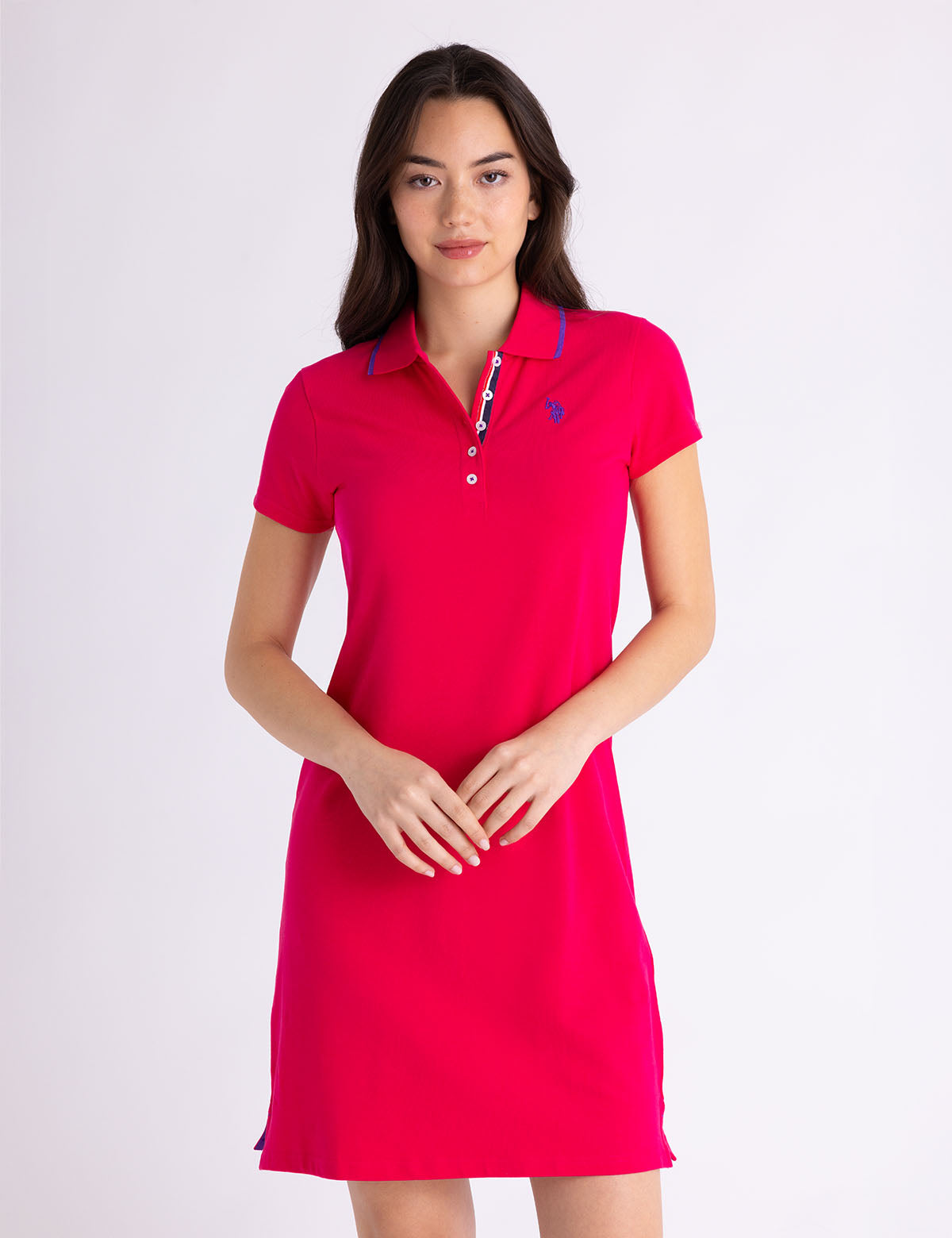 U.S. Polo Assn. Tipped Polo Dress Women's Dress BRYANT ROSE : MD