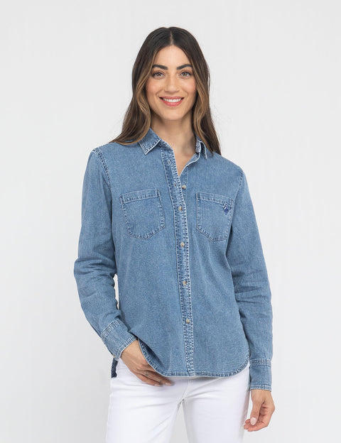 LONG SLEEVE MULTI TONAL CHAMBRAY SHIRT - U.S. Polo Assn.