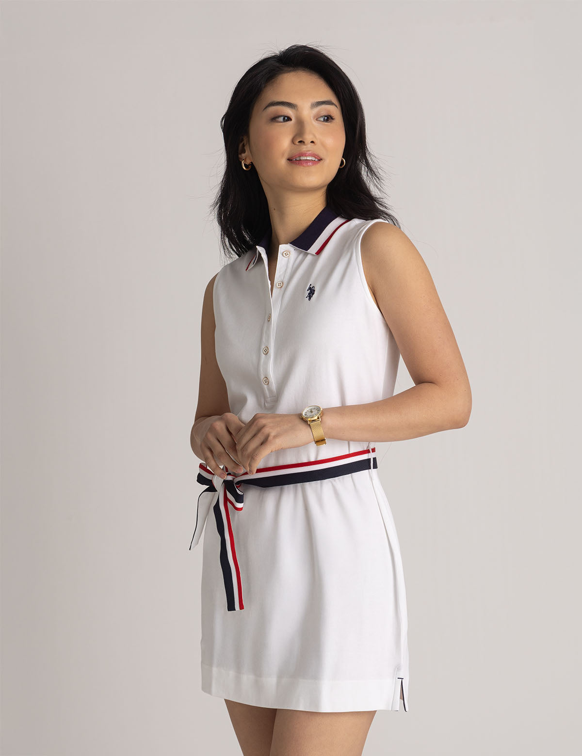 SLEEVELESS SIGNATURE STRIPE POLO DRESS– U.S. Polo Assn