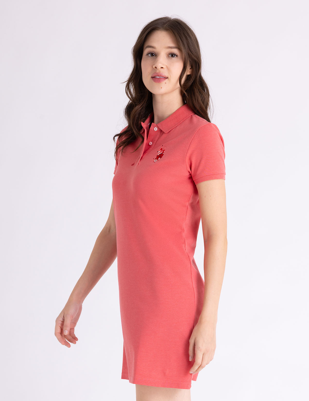 Multi Tonal MINI Polo Dress SOURDOUGH HEATHER / XS