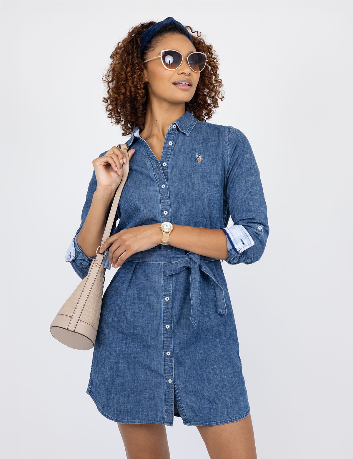 DENIM BUTTON DOWN DRESS– U.S. Polo Assn