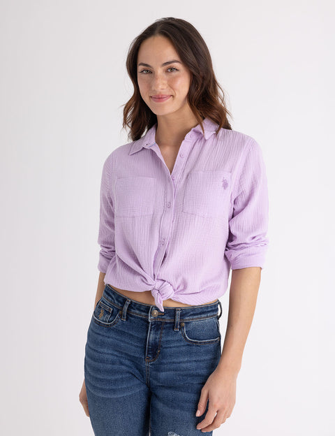 LONG SLEEVE CRINKLE GAUZE SHIRT - U.S. Polo Assn.