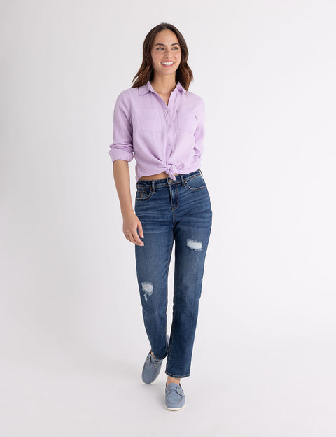 LONG SLEEVE CRINKLE GAUZE SHIRT - U.S. Polo Assn.