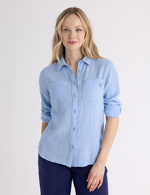 LONG SLEEVE CRINKLE GAUZE SHIRT - U.S. Polo Assn.
