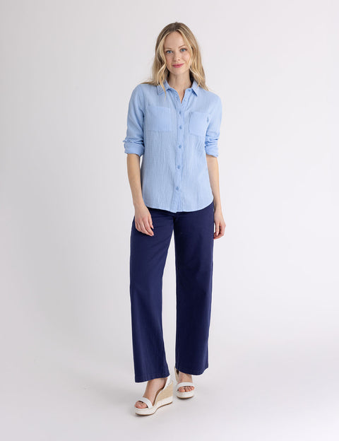 LONG SLEEVE CRINKLE GAUZE SHIRT - U.S. Polo Assn.