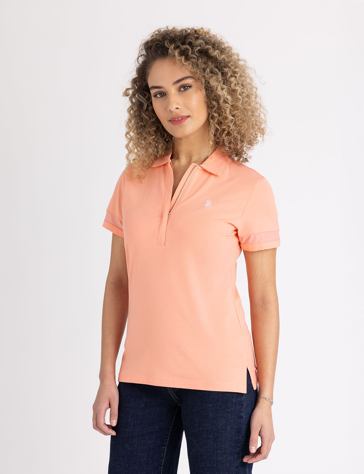 Russeluno ラッセルノ　W-MESH ZIPUP POLO MESH PANEL ZIP UP POLO SHIRT– U.S. Polo Assn.