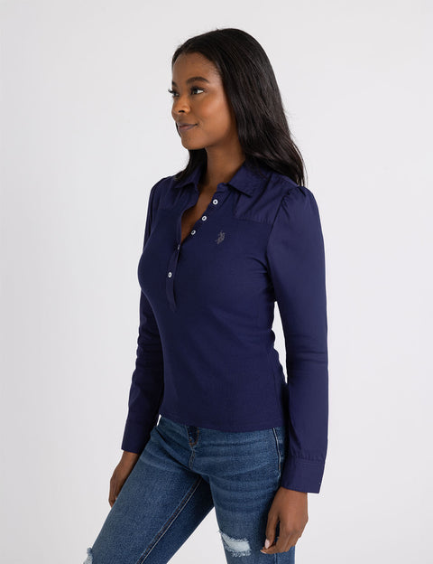 MIX MEDIA COLLAR POPOVER SHIRT - U.S. Polo Assn.
