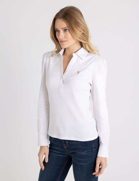 MIX MEDIA COLLAR POPOVER SHIRT - U.S. Polo Assn.