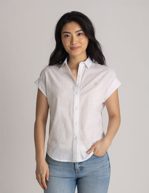 SHIRRED DOLMAN SLEEVE TOP - U.S. Polo Assn.