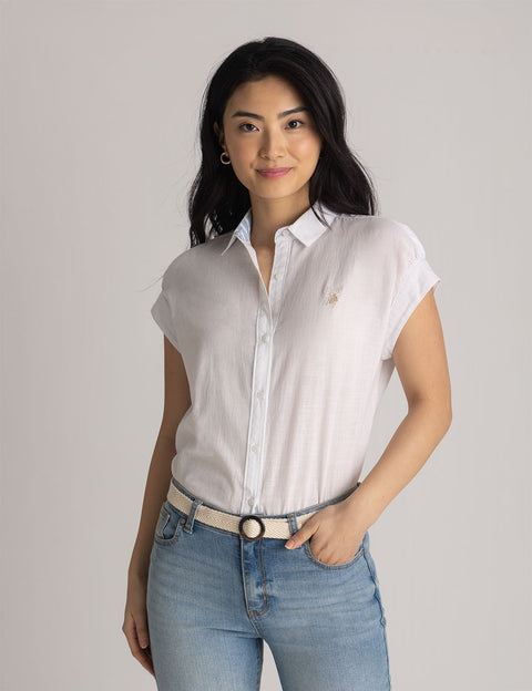 SHIRRED DOLMAN SLEEVE TOP - U.S. Polo Assn.