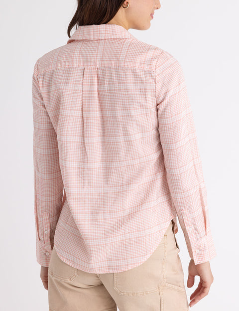LONG SLEEVE HALF PLACKET GINGHAM SHIRT - U.S. Polo Assn.