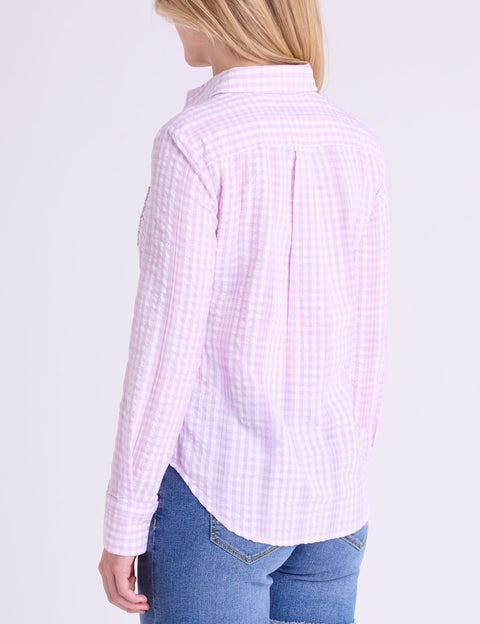 LONG SLEEVE HALF PLACKET GINGHAM SHIRT - U.S. Polo Assn.