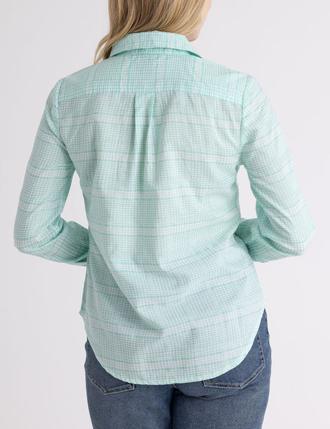LONG SLEEVE HALF PLACKET GINGHAM SHIRT - U.S. Polo Assn.