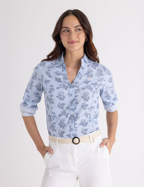 LONG SLEEVE FITTED PRINTED POPLIN SHIRT - U.S. Polo Assn.