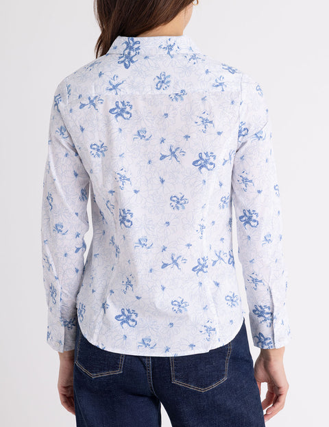 LONG SLEEVE FITTED PRINTED POPLIN SHIRT - U.S. Polo Assn.