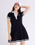 FIT AND FLARE Y-PLACKET POLO DRESS